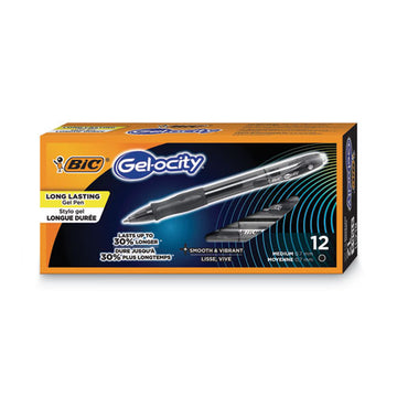 BIC® Gel-ocity Gel Pen, Retractable, Medium 0.7 Mm, Black Ink, Translucent Black Barrel, Dozen freeshipping - TVN Wholesale